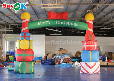 5 * 4m Lengkungan Natal Tiup Dengan Kotak Hadiah Untuk Garde / Jalan