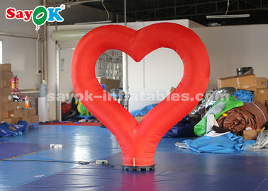 190T Nylon Cloth Red Heart Dekorasi Pencahayaan Inflatable Untuk Hari Valentine