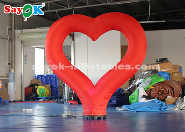 190T Nylon Cloth Red Heart Dekorasi Pencahayaan Inflatable Untuk Hari Valentine