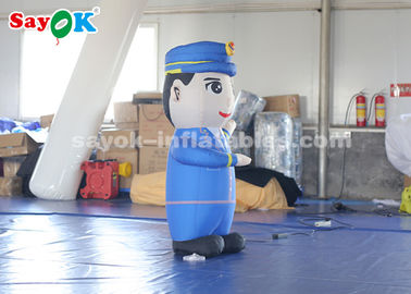 1.5m Tinggi Inflatable Kartun Karakter Model Polisi Untuk Iklan