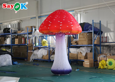 Oxford Cloth 2m Inflatable Mushroom Untuk Dekorasi Panggung Taman Tema