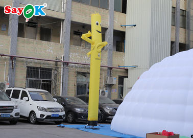 Dancing Air Man Yellow Checked Fabric Inflatable Air Dancer Balloon Untuk Dekorasi Panggung