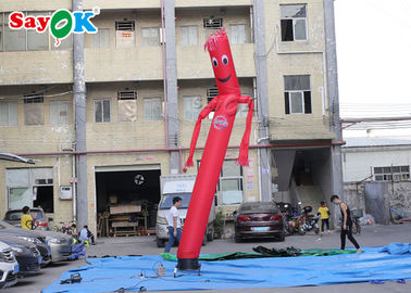 Dancing Air Puppets Single Leg Red Inflatable Air Dancer Wave Man Untuk Komersial CE SGS