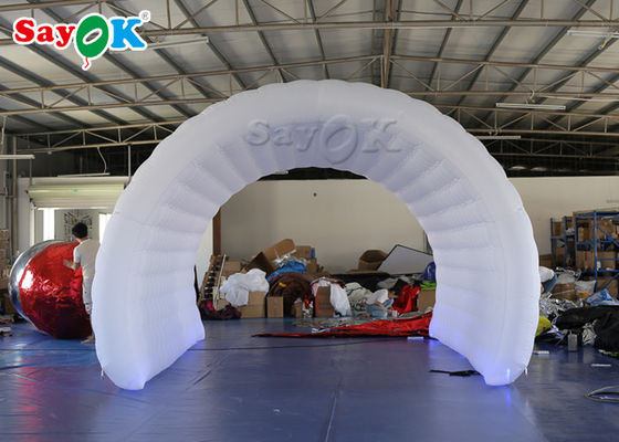 Dome Inflatable Tent White Oxford Cloth Inflatable Channel Tent 6*3*3mH Untuk kompetisi olahraga