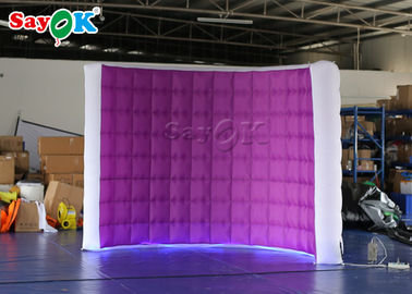 Wedding Photo Booth Sewa Purple Inflatable LED Air Pump Photo Booth Untuk Iklan / Festival