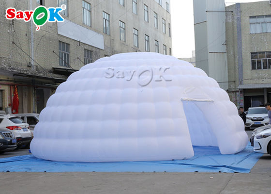Air Tent Camping Double Stitching 8m White Inflatable Air Tent / Exhibition Igloo Dome Tent