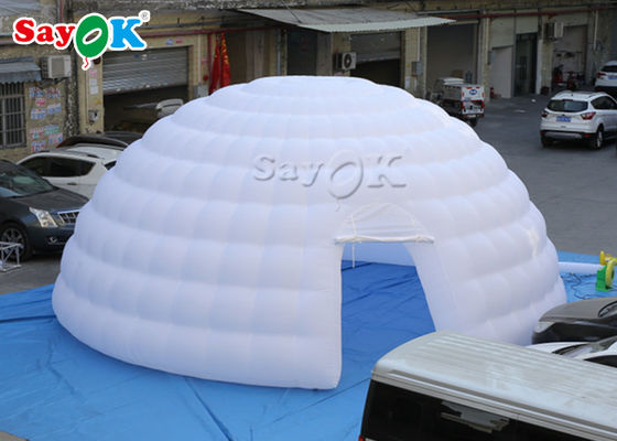 Air Tent Camping Double Stitching 8m White Inflatable Air Tent / Exhibition Igloo Dome Tent