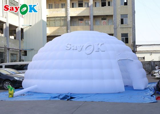 Air Tent Camping Double Stitching 8m White Inflatable Air Tent / Exhibition Igloo Dome Tent