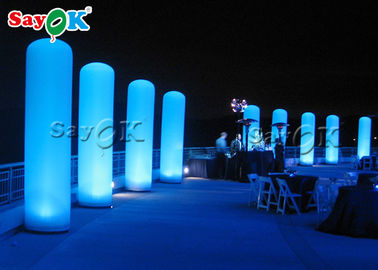 Pilar kolom Inflatable LED Kustom Untuk Panggung Pernikahan / Acara / Dekorasi Pintu Masuk Pesta