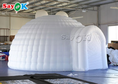 Tenda Luar Ruangan Inflatable 5m White Inflatable Igloo Dome Tent With Led Light Untuk Acara Pernikahan