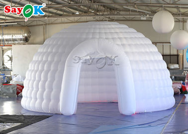 Tenda Luar Ruangan Inflatable 5m White Inflatable Igloo Dome Tent With Led Light Untuk Acara Pernikahan