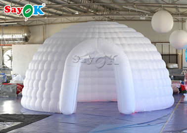 Tenda Inflatable 5m White Inflatable Igloo Dome Tent Dengan Led Light Untuk Acara Pernikahan