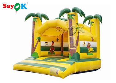 Jungle Animal Theme Yellow Inflatable Bouncy Castle Dengan Digital Printing