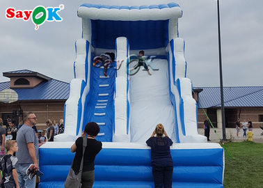 Slide Anak Inflatable Untuk Kolam Renang Biru Dan Putih Kolam Renang Inflatable Bouncer Slide / Anak-anak Taman Air Inflatable