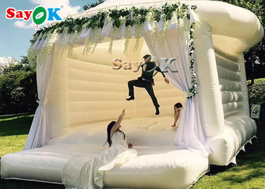 Bouncing Inflatable Komersial Untuk Pesta Pernikahan / White Bouncy Castle