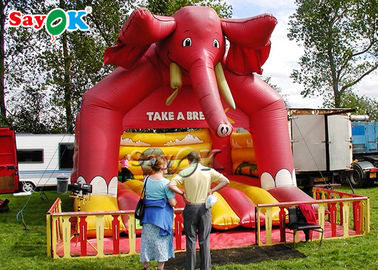 Elephant Inflatable Bounce Untuk Taman Hiburan / PVC Children Inflatable Jumping Castle