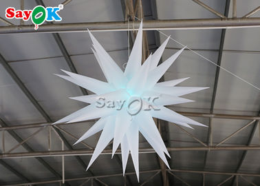 White Hanging Stars Dekorasi Pencahayaan Inflatable 1.5m