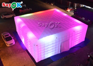 Go Outdoors Tenda Tiup Tahan Air Acara Pesta PVC Tenda Kubus Tiup Dengan LED