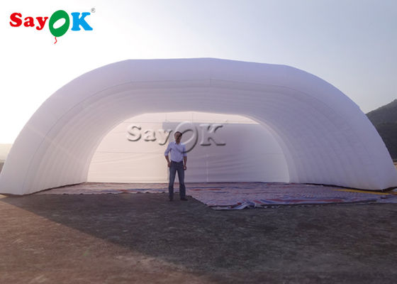 Tenda Inflatable Custom 12x6x5mH White Dome Tenda Stage Inflatable Untuk Acara Pesta