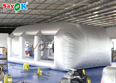 Disesuaikan 7x5x3mH Perak Mobil Inflatable Spray Booth