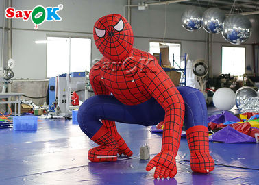 Blow Up Karakter Kartun Super Hero 2.5m Red Inflatable Spiderman Untuk Dekorasi Upacara