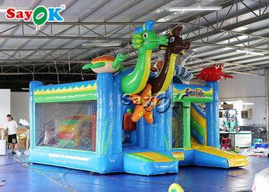 5.5x5x3.9mH Sea World Tema Anak Inflatable Bounce Slide