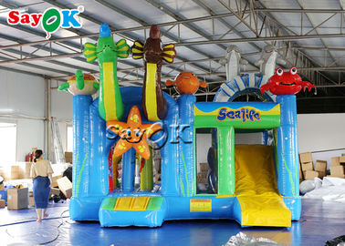 5.5x5x3.9mH Sea World Tema Anak Inflatable Bounce Slide