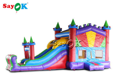 Digital Printing PVC Waterproof Inflatable Bouncy Castle Dengan Slide