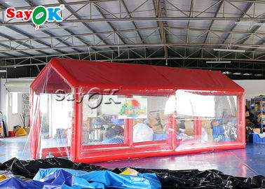 Tenda Tiup Udara Saluran Medis Disinfeksi Pertolongan Pertama PVC Tahan Air Tiup Merah