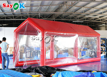 Tenda Tiup Udara Saluran Medis Disinfeksi Pertolongan Pertama PVC Tahan Air Tiup Merah