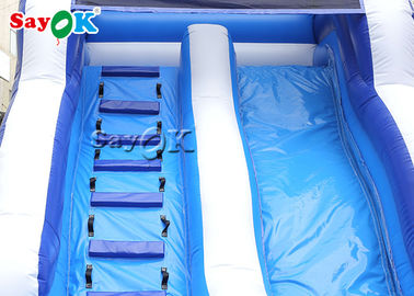 Commercial Inflatable Slide Dewasa Dan Anak Double Lane Inflatable Slip Dan Slide Dengan Kolam Renang