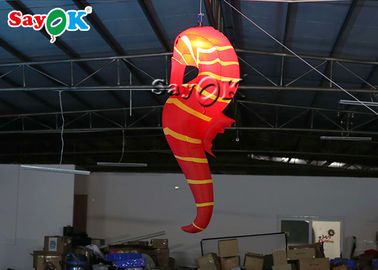 Dekorasi Klub 2m Merah Inflatable LED Lighting Hippocampus