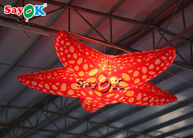 Acara Pesta Dekorasi Gantung 2m LED Merah Tiup Bintang Laut