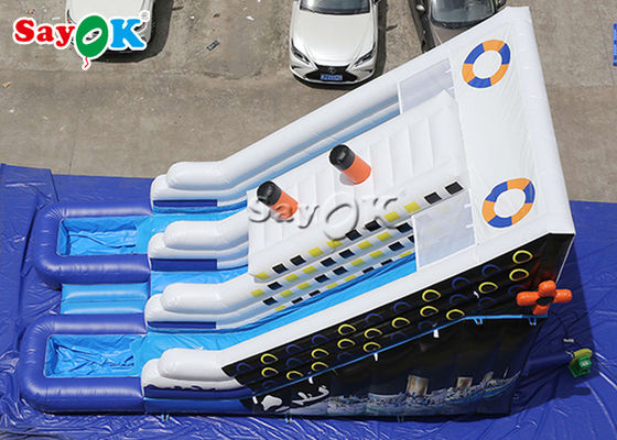 Slide Air Terbakar Di Luar SGS Double Stitched Waterproof Inflatable Climbing Water Slide