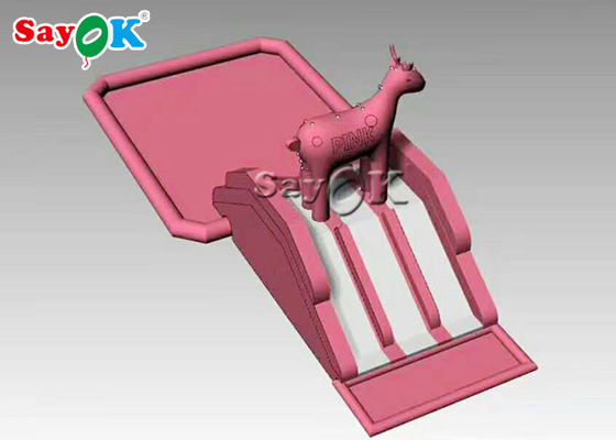 Blow up slip n slide Untuk Anak-anak Custom Pink Daur Ulang 0,55mm Inflatable Pool Water Slide