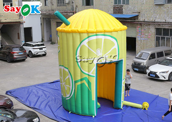 Tenda Udara Inflatable 3.5x5.3mH 0.4mm Stand Lemonade Inflatable Booth Tent Untuk Display