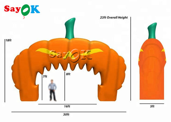 Custom Inflatable Arch Orange Halloween Pumpkin Event Inflatable Arch Untuk Supermarket