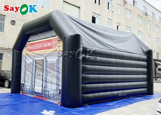 Tenda Pesta Luar Ruangan Disesuaikan Hitam 0.4mm PVC Tenda Kubah Tiup Untuk Acara