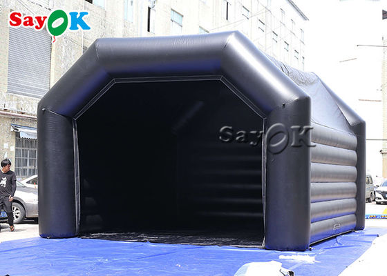 Tenda Pesta Luar Ruangan Disesuaikan Hitam 0.4mm PVC Tenda Kubah Tiup Untuk Acara