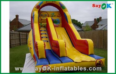 Pengosongan Slide Air Inflatable Custom Kuning PVC Inflatable Bouncer Slide Untuk Bermain Center