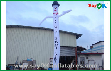 Dancing Inflatable Man Iklan Khusus Snowman Inflatable Air Dancer / Waving Man For Festival