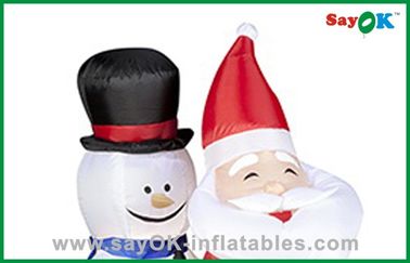 Natal Santa atau Snowman Inflatable Pernak Liburan Dengan Sleigh