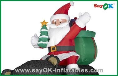 Natal Santa Snowman Inflatable Dekorasi Natal Dengan Hadiah Dan Black Bear
