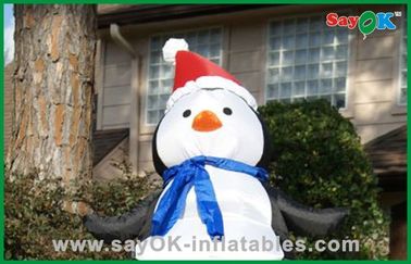 Lucu Natal Santa Snowman Dekorasi Liburan Tiup Dengan Topi Santa