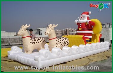 Natal Inflatable Dekorasi Liburan Inflatable Santa Claus dan kereta luncur