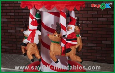 Inflatables lucu Natal Carousel Inflatable Liburan Dekorasi Air Blown