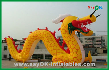 Kustom Yellow Inflatable Chinese Dragon Inflatable Kartun Karakter Untuk Aktivitas