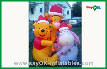 Custom Kuning 210D Kain Oxford Inflatable Bear Inflated Karakter Kartun Untuk Iklan