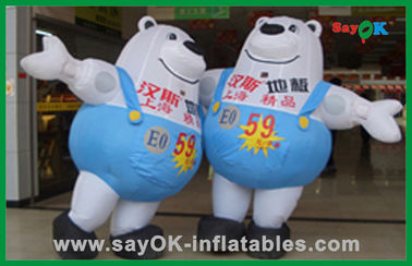 Double Inflatable Bear tahan lama promosi Blow Up Karakter Kartun Inflatable Untuk Iklan