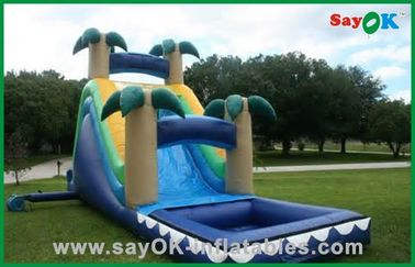 Slide Tiup Anak-anak Kastil Goyang Dengan Slide Komersial Slide Bouncer Tiup Slide Kolam Tiup Kustom